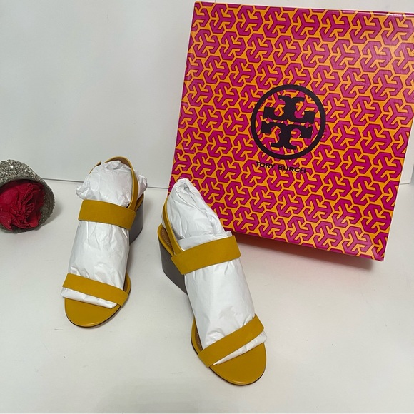 Tory Burch Mini Benton Wedged Sandal In Gold Finch -New In Boxes - Duplicate - Picture 2 of 14